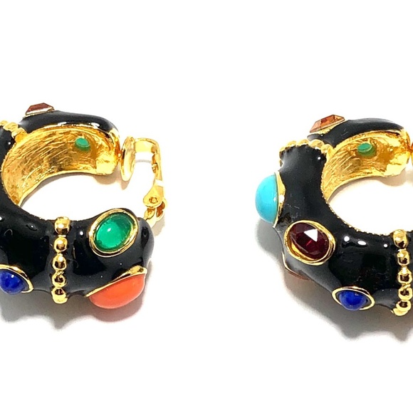 KENNETH JAY LANE, WHITE OR BLACK ENAMEL GO… - Picture 5 of 11